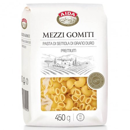 Макароны Aida "Mezzi Gomiti", рожки, 450 гр