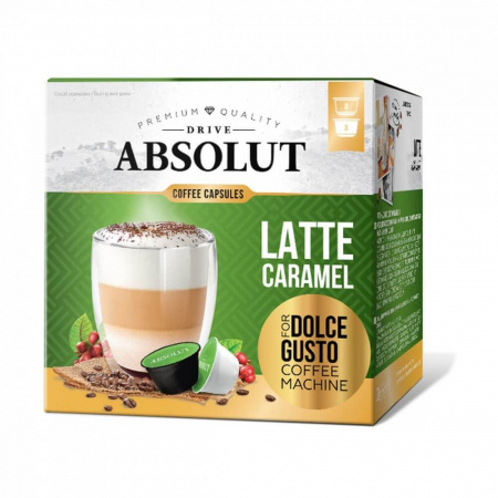 Кофе Absolut Drive "Latte Caramel", в капсулах для кофемашины Dolce Gusto, 16 капсул
