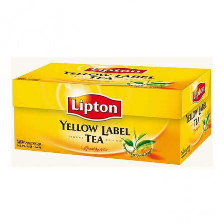Чай Lipton" Yellow Label", чёрный, 50 пакетиков