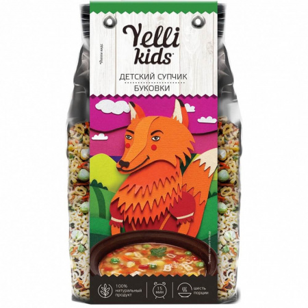 Детский супчик Yelli kids "Буковки", 80 гр