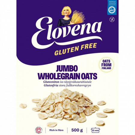 Хлопья Elovena Nordic "Овсяные без глютена", из цельного зерна, крупные, 500 гр