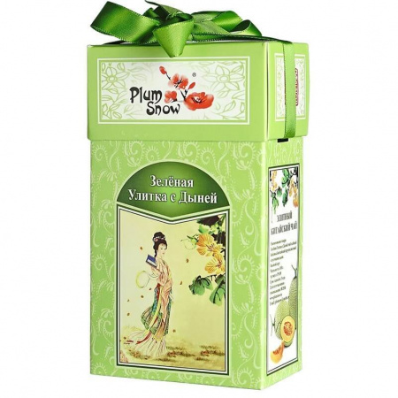Чай Plum Snow "Зелёная Улитка с дыней", зелёный листовой, 100 гр