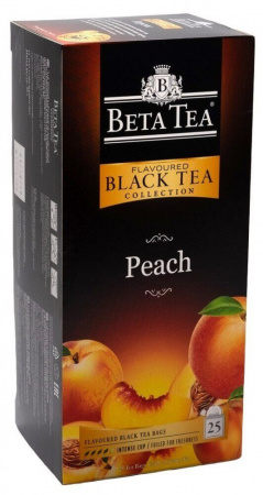 Чай Beta Tea "Персик", чёрный ароматизированный , 25 пакетиков