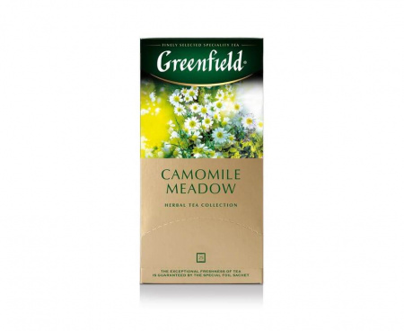 Чай травяной Camomile Meadow с ромашкой, 25 пакетиков, Greenfield