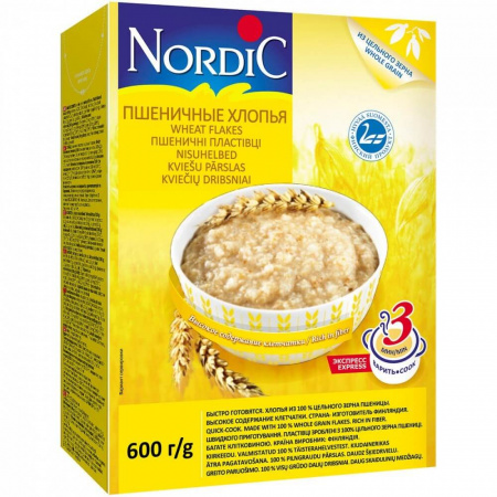 Хлопья Nordic "Пшеничные", 600 гр