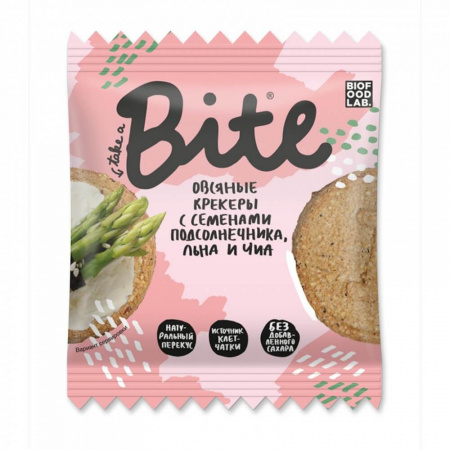 Крекеры овсяные Take a Bite "С семенами подсолнечника, льна и чиа", 66 гр