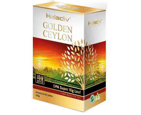 Чай листовой черный Golden Ceylon Opa Super Big Leaf, 250 г, Heladiv