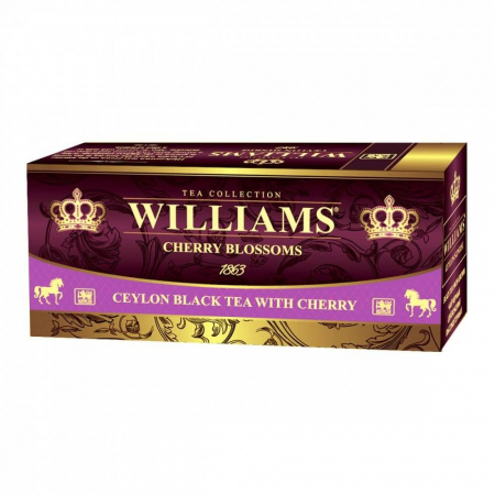 Чай Williams "Cherry Blossoms", черный с добавками, 25 пакетиков