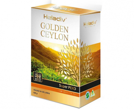 Чай листовой черный Golden Ceylon Super Pekoe, 100 г, Heladiv