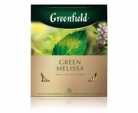 Чай зеленый Green Melissa, 100 пакетиков, Greenfield