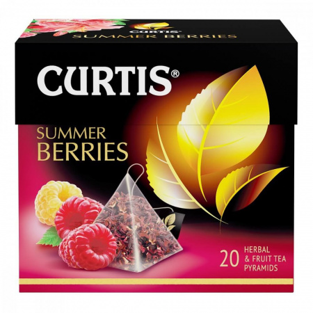Чай Curtis "Summer Berries", чайный напиток каркаде с добавками, 20 пирамидок