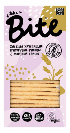 Хлебцы хрустящие Take a Bite "Кукурузно-рисовые с морской солью", 150 гр