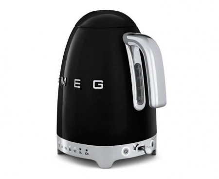 Чайник KLF02BLEU, 1.7 л, черный, нержавеющая сталь, серия Стиль 50-х г.г., Smeg