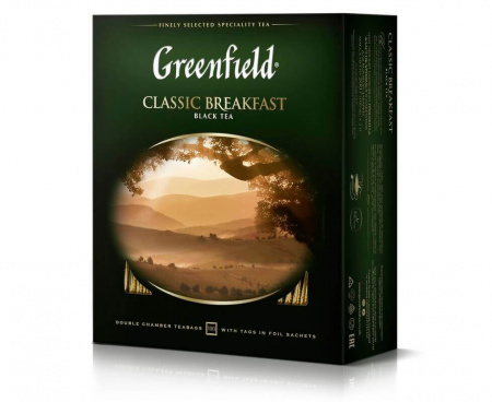 Чай черный Classic Breakfast, 100 пакетиков, Greenfield