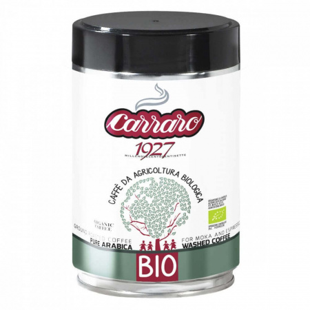 Кофе Carraro "Bio", молотый, жестяная банка, 250 гр
