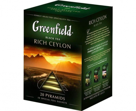 Чай черный Rich Ceylon, 20 пирамидок, Greenfield
