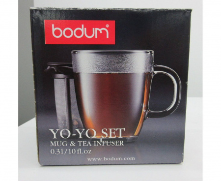 Кружка с фильтром BODUM YO-YO, 350 мл, черная, стекло, Bodum
