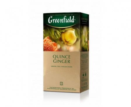 Чай зеленый Quince Ginger, 25 пакетиков, Greenfield