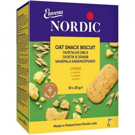 Галеты из овса Elovena Nordic "С сыром", 250 гр