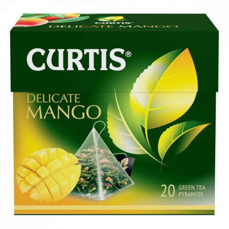 Чай Curtis "Delicate Mango", зеленый с добавками, 20 пирамидок
