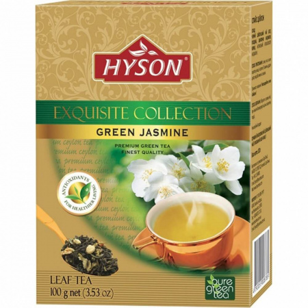 Чай Hyson "Жасмин", зелёный крупнолистовой c добавками, 100 гр