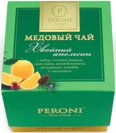 Чай Peroni "Медовый чай. Хвойный апельсин", чёрный листовой с добавками, 45 гр