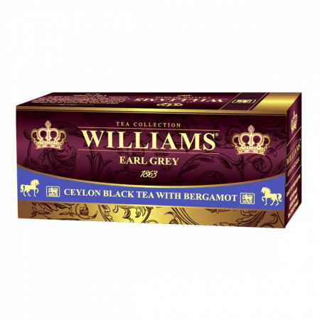 Чай Williams "Rich Bergamot", черный с добавками, 25 пакетиков