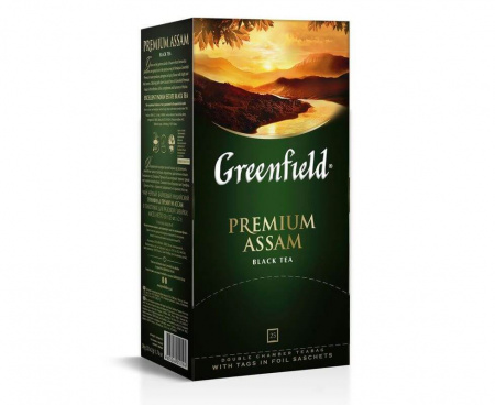 Чай черный Premium Assam, 25 пакетиков, Greenfield