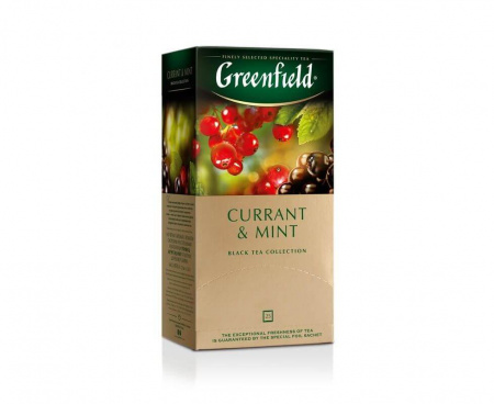 Чай черный Currant and Mint, 25 пакетиков, Greenfield