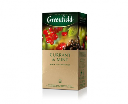 Чай черный Currant and Mint, 25 пакетиков, Greenfield