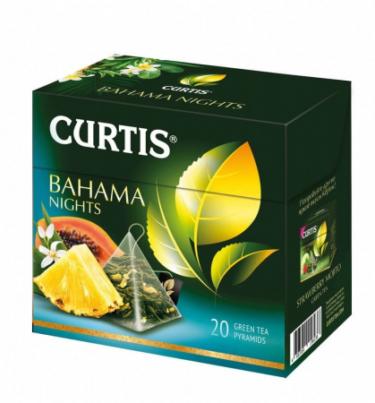 Чай Curtis "Bahama Nights", зеленый с добавками, 20 пирамидок