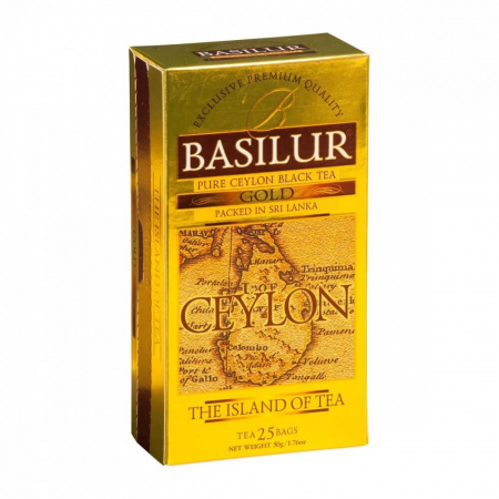 Чай Basilur "Остров - Золотой", черный, 25 пакетиков