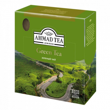 Чай Ahmad "Green Tea", зеленый, 100 пакетиков