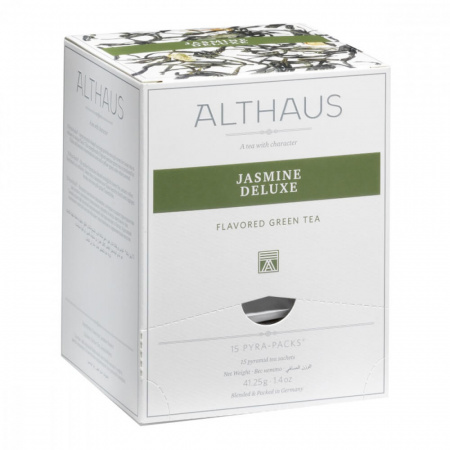 Чай Althaus "Jasmine Deluxe", зеленый с жасмином, 15 пирамидок
