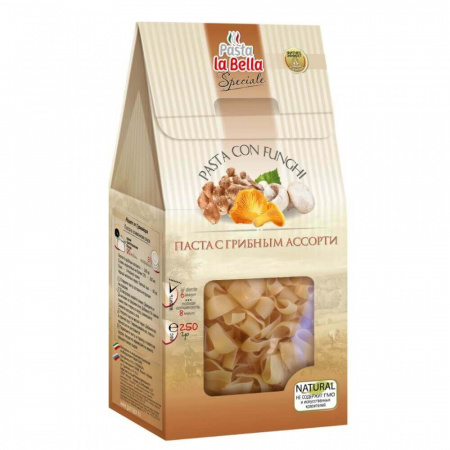 Макароны Pasta la Bella Speciale "С грибным ассорти", 250 гр
