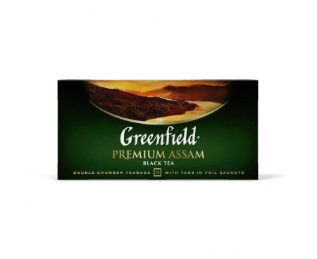 Чай черный Premium Assam, 25 пакетиков, Greenfield