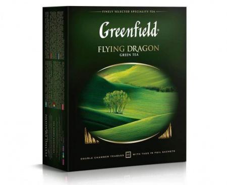 Чай зеленый Flying Dragon, 100 пакетиков, Greenfield