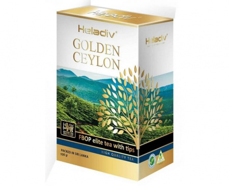 Чай листовой черный GOLDEN CEYLON FBOP ELIT TEA WITH TIPS, 100 г, Heladiv