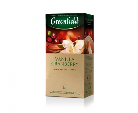 Чай черный Vanilla Cranberry, 25 пакетиков, Greenfield