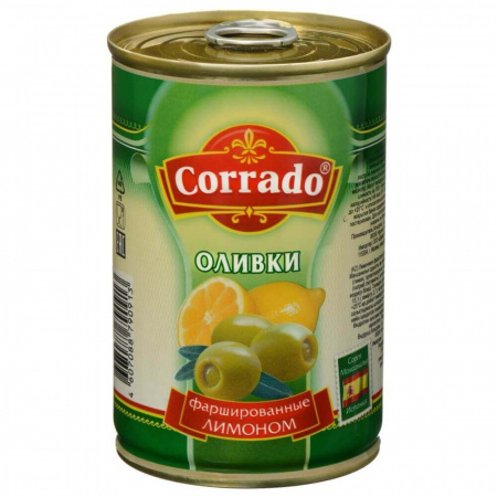 Консервы Corrado "Оливки фаршированные лимоном", 300 гр