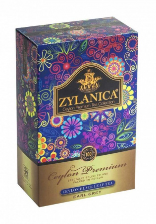 Чай Zylanica Ceylon Premium, Earl Grey, чёрный листовой с бергамотом, FBOP, 100 гр