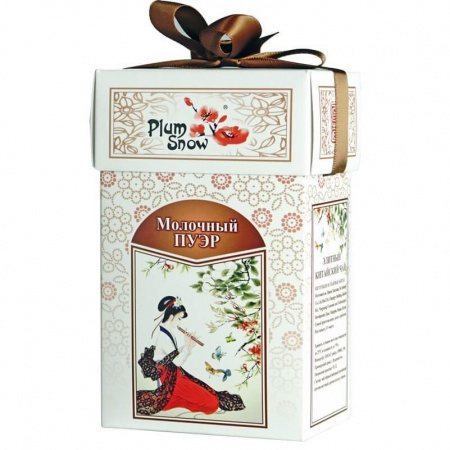 Чай Plum Snow "Молочный Пуэр", чёрный листовой, 100 гр