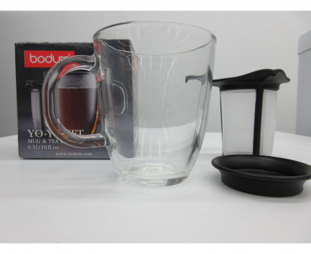 Кружка с фильтром BODUM YO-YO, 350 мл, черная, стекло, Bodum