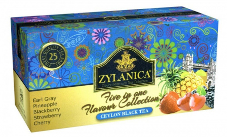 Чай Zylanica Five in one Flavour Collection, чёрный, ассорти 5 ароматов, 25 пакетиков
