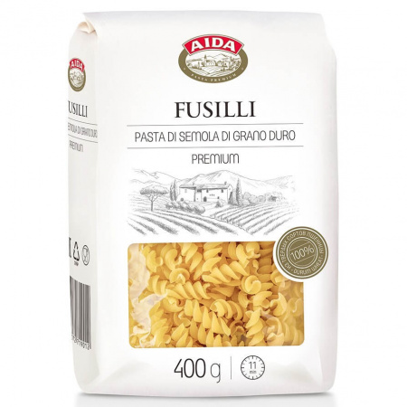 Макароны Aida "Fusilli", спирали, 400 гр