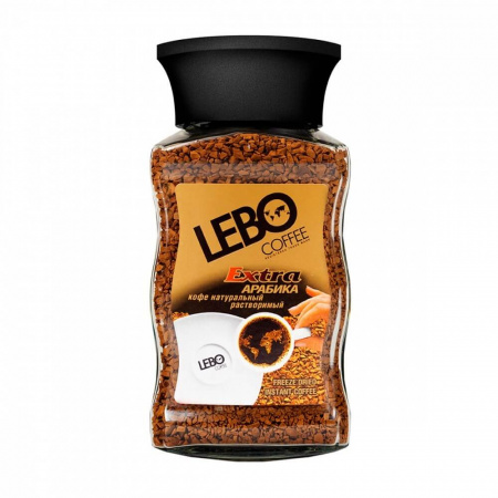 Кофе Lebo "Extra", растворимый, в стеклянной банке, 100 гр