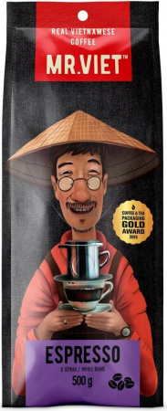 Кофе Mr. Viet "Espresso", натуральный жареный в зернах, 500 гр