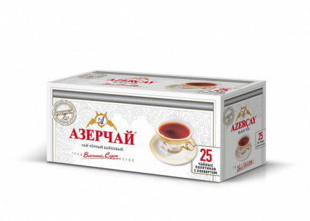 Чай Азерчай "Премиум", чёрный байховый, 25 пакетиков
