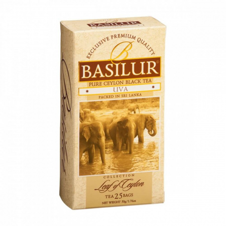 Чай Basilur "Лист цейлона - Ува", черный, 25 пакетиков