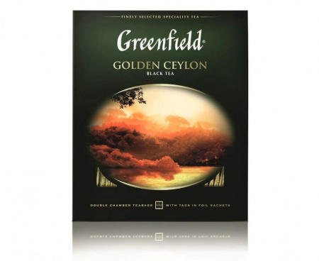 Чай черный Golden Ceylon, 100 пакетиков, Greenfield